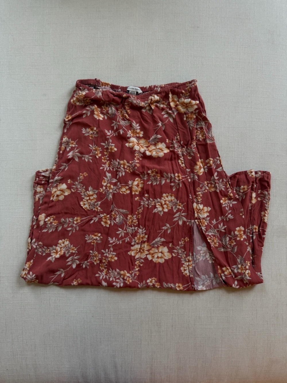 American Eagle Outfitters Rust Floral Maxi Skirt